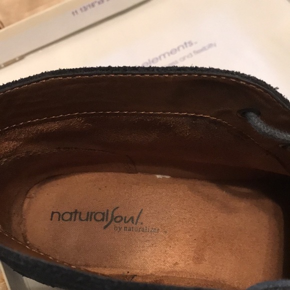 Blue suede lace up boots by Naturalizer - Picture 2 of 6